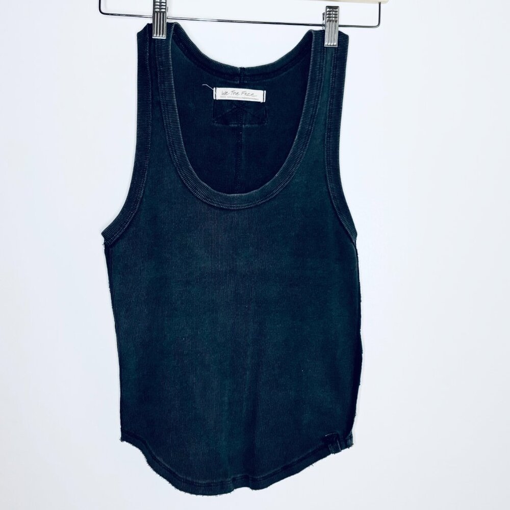 Free People We The Free Kate Scoop Tee - Washed Black Tank Top S